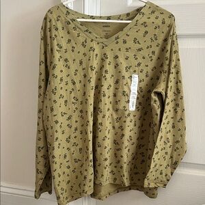 NWT Womens Sonoma Long Sleeve V-Neck Top: Size 1X